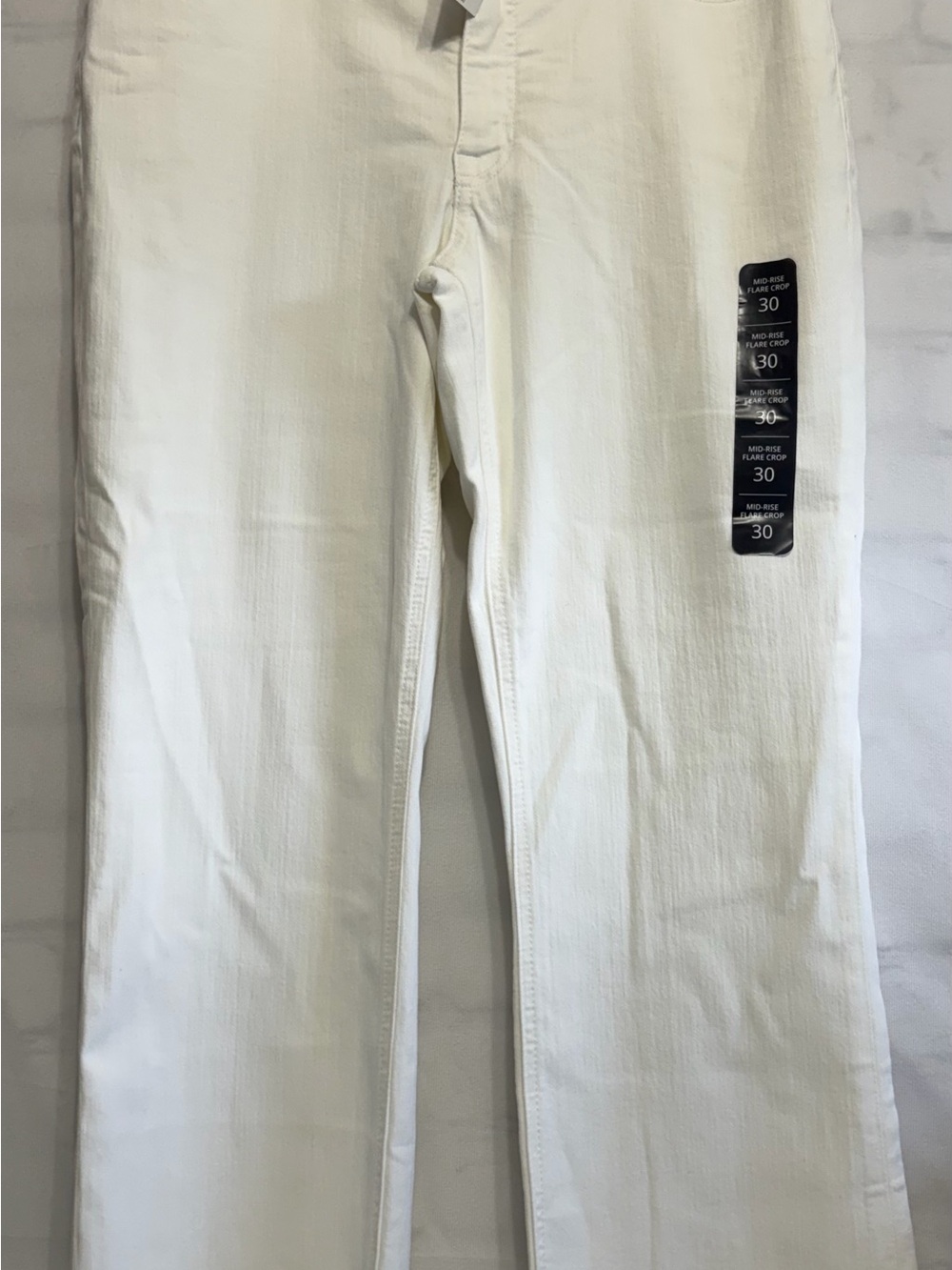 J.Crew Jeans Women's 30 High Rise Flare Crop White Denim Signature Stretch NWT